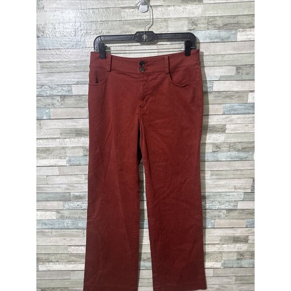 Women’s Soft Surroundings Chino Pants Maroon Wide Leg Size 6 - Picture 2 of 11